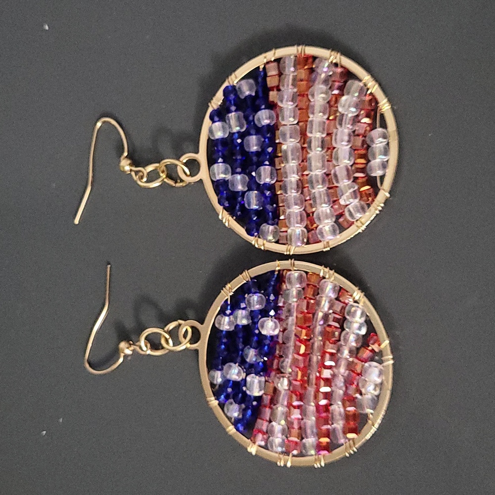 Clearance Sale! Patriots circle earrings